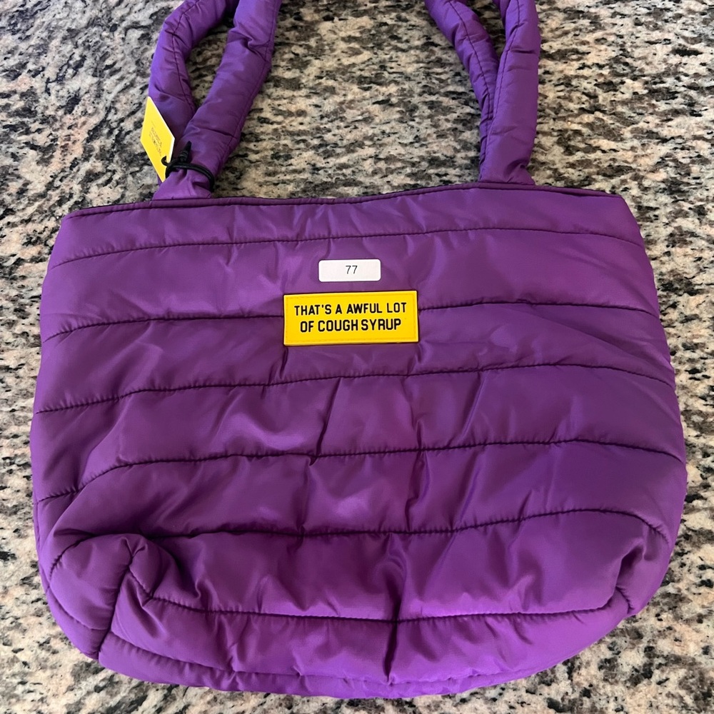 Awful lot of cough syrup puffer bag